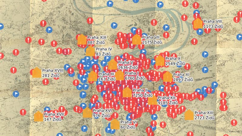 Unikátní mapa přibližuje osudy pražských Židů za protektorátu